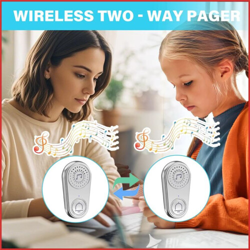 Wireless Intercom Call Button Doorbell for Disabled Older Child Call Gray 1