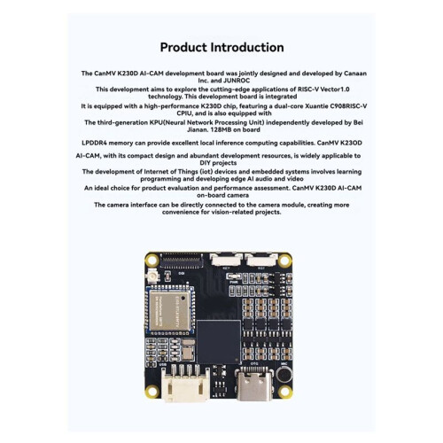 For CanMV K230D AI-CAM Development Board C908 RISC-V Motherboard for Intelligence Robot Vision Recognition Camera Module 2