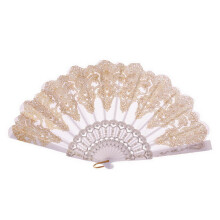 (White) Lightweight Folding Hand Fans for Dance Performance