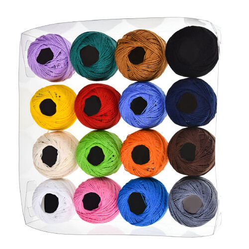 Ensemble de 16 pelotes de coton multicolores AUQ 2