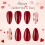 Valentines Day False Nails Medium Almond 24 pcs 5