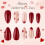 Valentines Day False Nails Medium Almond 24 pcs 6