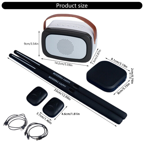 Portable Air Drum Set with Motion Sensors and Sticks 2