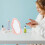 Pink Makeup Mirror with Wavy Frame Desktop Vanity 7