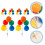 stk. assorterede farvede ballon-cupcake-pinde dekorative bagepynt 3