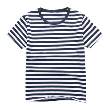 Toddler Kids Striped Tee Summer Short Sleeve Basic Shirts Boys Girls Crewneck Casual Tshirts 2-13 Years