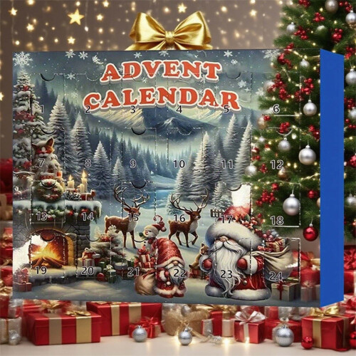 Ημερολόγιο Gnome Advent 2025, 24 συλλεκτικές κούκλες Gnome από ρητίνη, αντίστροφη μέτρηση