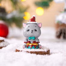 Weihnachtsmann-Figur aus Kunstharz – Miniatur-Tischdekoration, handgefertigte Figur für Zuhause und als Geschenk (Einzelstück, Erstickungsgefahr)