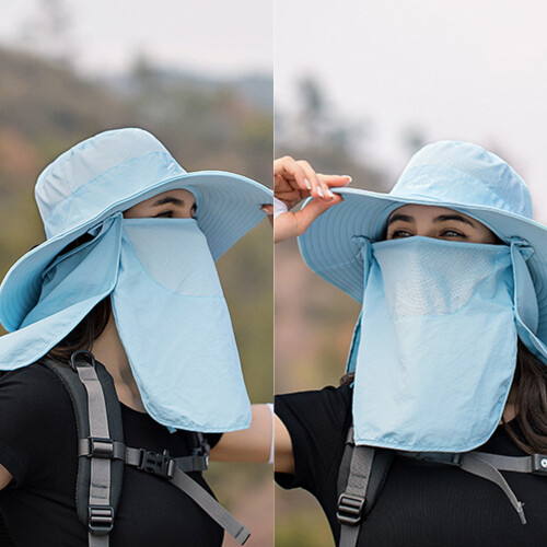 (Blue) Chapeau UV avec Masque, Séchage Rapide 2
