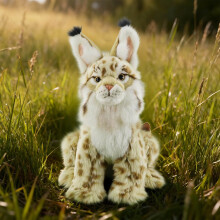 Peluche Lynx réaliste, douce et moelleuse, 30 cm
