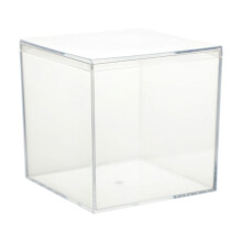 Boîte de rangement transparente en acrylique de 8,5 cm avec couvercle en plastique, idéale pour ranger jouets, cadeaux de mariage, d'anniversaire