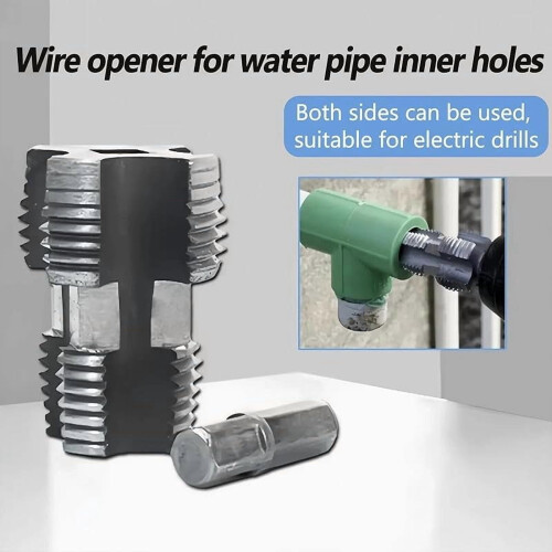 PVC Pipe Threader Kit Compatible with Electric Drill, 3 Dies (1/2", 3/4", 1"), External Threading Tool for Plumbers 2