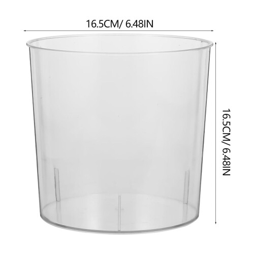 Plastic Trash Bin Stainless Wastebasket Navy Office Transparent 1
