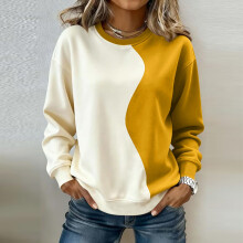 Damen-Sweatshirt mit Farbblock-Design, Rundhalsausschnitt und Raglanärmeln