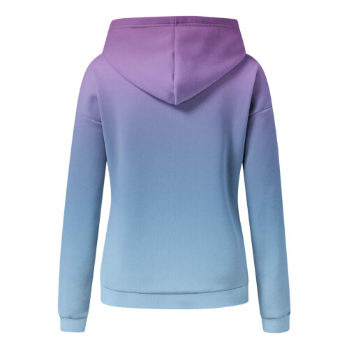 Women's Plus Size Gradient Hoodie Long Sleeve Sweatshirt 2