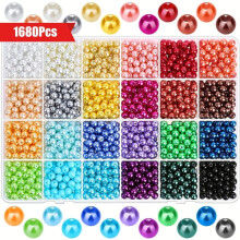Cuentas de perlas para la fabricación de joyas, 1680 piezas, 6 mm, 24 colores. Cuentas de perlas redondas para manualidades, pulseras, collares,