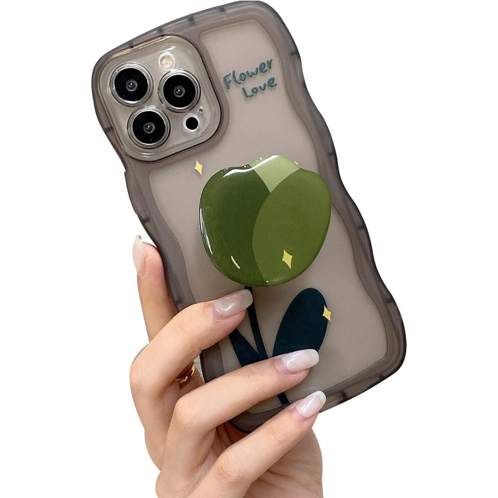 Compatible With Iphone 14 Case For Women/Girls Â Cute 3D Tulip Curly Wave Soft Silicone Shockproof Raised Bumper 9193271208372