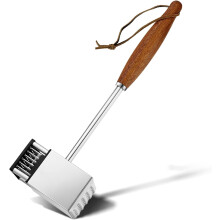 Premium Rosewood Meat Tenderizer – Double-Sided Stainless Steel Hammer with 36 Ultra-Sharp Needle Blades, Comfort Grip, compatible with Sharp Needle