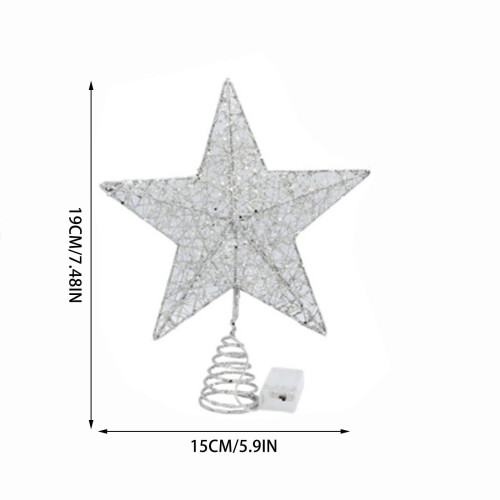 LED Copper Wire Star Light Tree Top Decor Silver 5.9x7.48 2