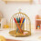 Wrought Iron Birdcage Stand Gold 10x8 in 5