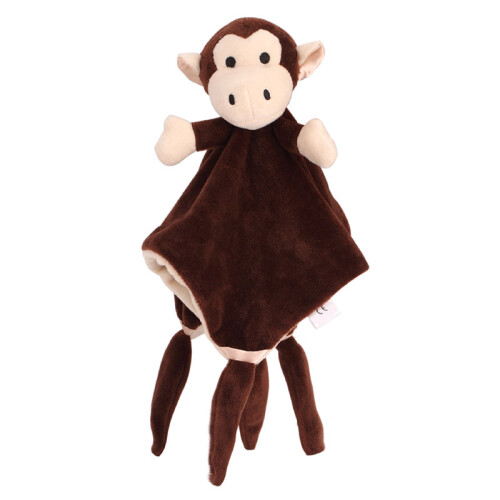 (Monkey) Soft Plush Security Blanket for Toddlers