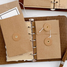 5pcs Vintage Kraft Paper Envelopes with String Tie Closure Small Square Envelopes for Cards for Office Use and Wedding Invitations