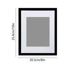 Bilderrahmen (20 x 25 cm), geeignet für Fotos im Format 13 x 18 cm mit Passepartout oder 20 x 25 cm ohne Passepartout, zur Wandmontage, Schwarz, 1