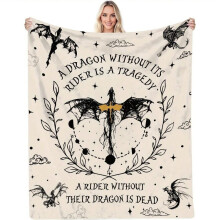 HELLOYOUNG Dragon Knight Throw Blanket – Medieval Fantasy Flannel, Single-Sided, All-Season, Black; compatible with fantasy lovers