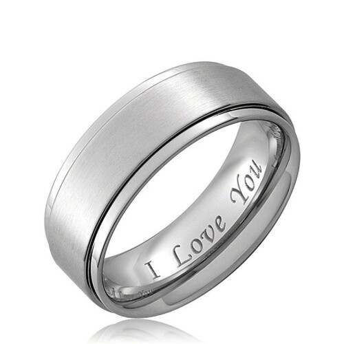 Men's Black Titanium Wedding Band Ring