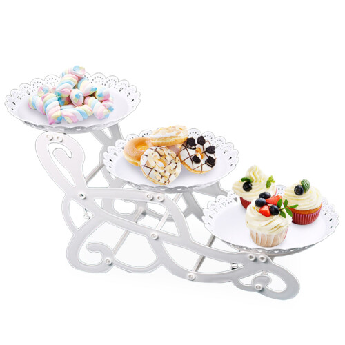 3-lags dessertdisplaystander Bryllupscupcake-stander Eftermiddagste dessertholder Type 2 2