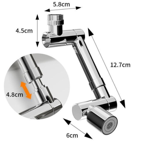 Faucet Extender 1440 Swivel Single Gear Universal 2