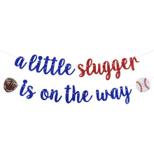 Bannière de baby shower sur le thème du baseball pour révéler le sexe du bébé