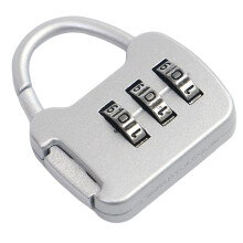 (Silver) 3-Digit Heavy Duty Lock for Gym, Luggage, Cabinet
