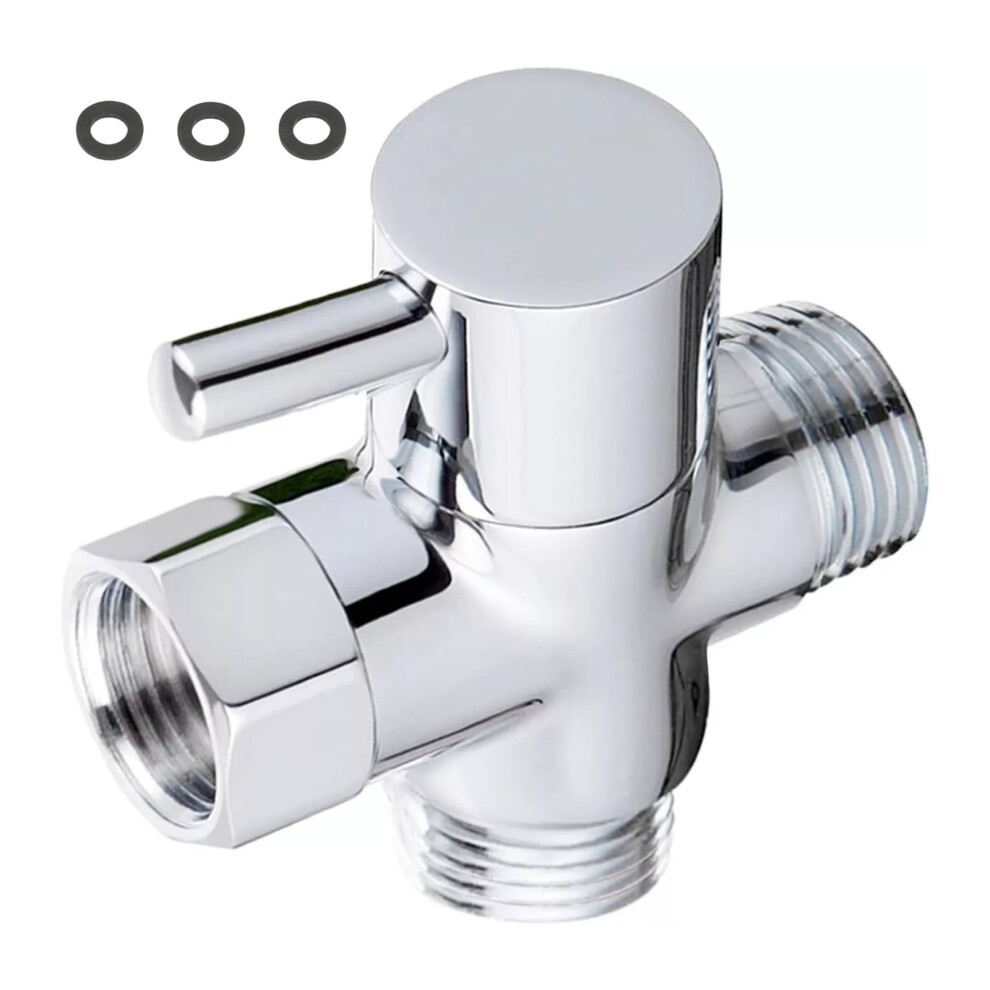 1/2In 3-Way Brass Water Diverter Valve For Shower Handheld Head Control Water Flow Easy Install Bathroom Accessory 9327961851535