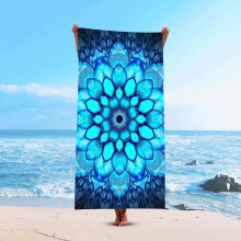 Mandala Flower Beach Towel Premium Fine Fiber Quick-Dry