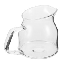 Glass Milk Frothing Cup Small Coffee Pitcher Espresso Cup with Handle Milk Boiling Pot Glass Juice Pitcher for Coffee Tea and Sauces