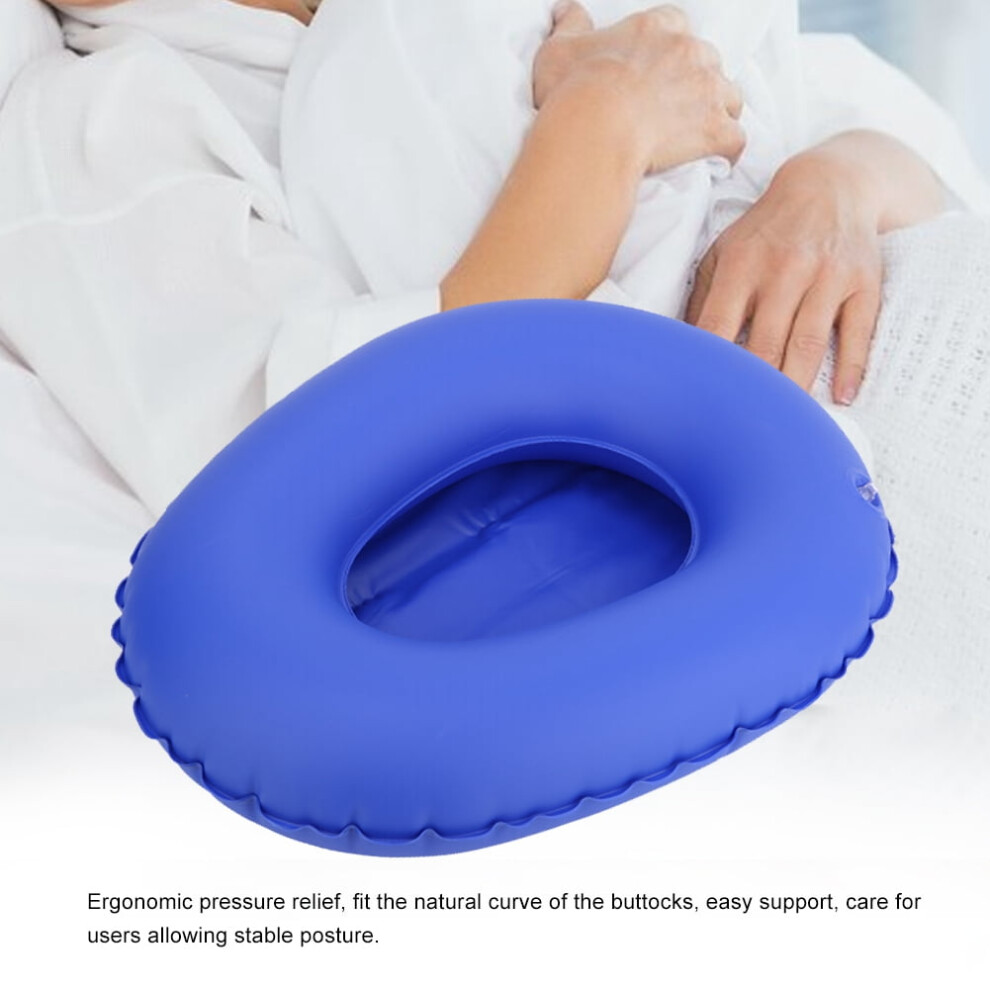 Medical Inflatable Bed Toilet for Elderly/Bedridden People,Blue(PU Material)