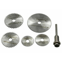 5Pcs Saw Blades +1 Extension Rod, Mini HSS Circular Saw Disc Blade Rotary Cutter Plate For Metal Tool Set