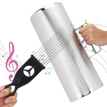 Stainless Steel Guiro Percussion Instrument 5 x 12.8 Inches