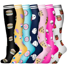 Compression Socks for Women Circulation Knee High 7 Pairs for Nurses, Running, Travel, Athletic,Style 22