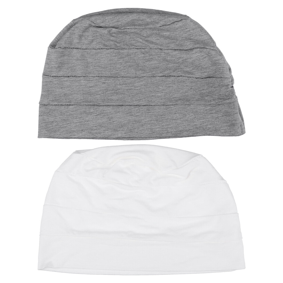 2Pcs Cotton Caps Elastic Cover Bonnets Spa Hat Chemotherapy Hats for Sleeping or Patients
