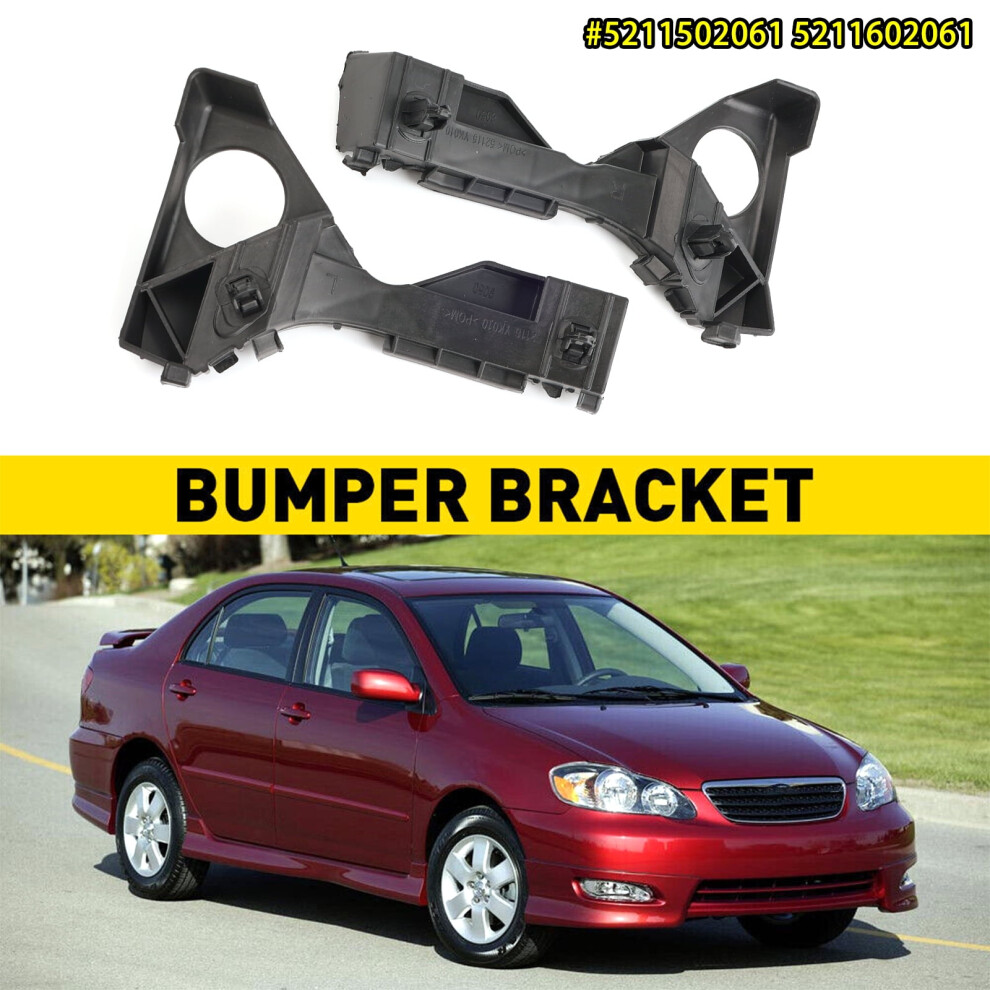 2X Car Front Bumper Retainer Bracket Support Set 5211502061 5211602061 For Toyota Corolla 2003-2008 9464372721276