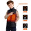 Μαύρο θερμαινόμενο αμάνικο γιλέκο 9 ζωνών για παιδιά, μπουφάν με κουκούλα και 2