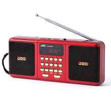 JOC Portable Speaker with FM Radio USB TF Card Support and Wireless Connectivity Portable Radio for Elderly Red