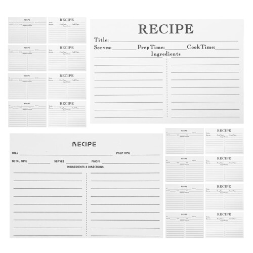 Wedding Recipe Cards Blank Paper 50 pcs