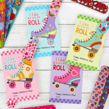 Roller Skate Valentine's Day Cards with Slap Bracelets 24