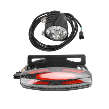 High Brightness LED Bike Headlight Taillight Set 24V-48V Electric Bike