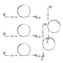 5-Set Adjustable Picture Hanging Wire Hooks, Heavy-Duty Steel, Compatible with Picture Rails, Easy Length Adjustment