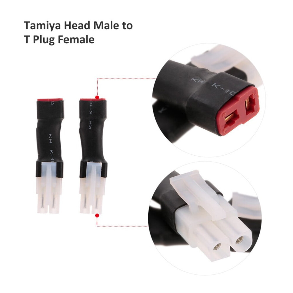 Taotanxi 2Pcs Tamiya Head Male To Deans Style T Plug Female Connector Adapter Convertor 9464372721788