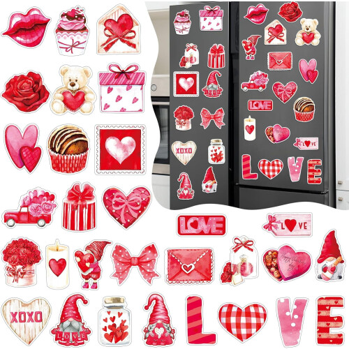 Heart Gnome Fridge Magnets 30 pcs